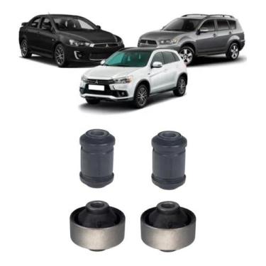 Imagem de Kit 4 Buchas Bandeja Dianteira Asx, Outlander e Lancer - Cacaratiba