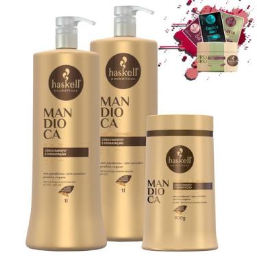 Imagem de Kit Haskell Mandioca Shampoo Condicionador Mascara 1L