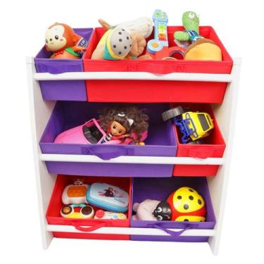 Imagem de Organizador de Brinquedos Infantil Médio VERMELHO E VIOLETA - Organibo
