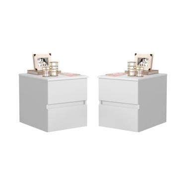 Imagem de Kit 2 Mesas De Cabeceira Suspensa Flutuante Mini Tóquio Decoração (BRANCO)