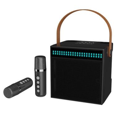 Imagem de Máquina de karaokê multifuncional com display - Canto sem fio, cancelamento de voz, reprodução de U Disk/TF, subwoofer de 4 polegadas e luzes RGB para eventos/salas de aula