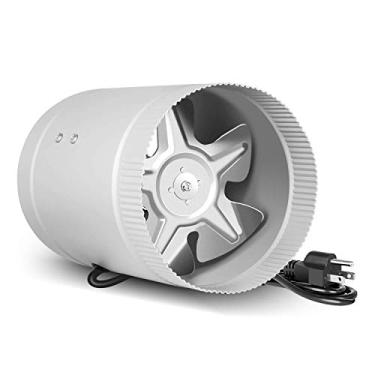 Imagem de iPower Ventilador silencioso de 6" Booster 174 CFM silencioso Inline Duto HVAC Ventilador de ventilação de exaustão, baixo ruído, 15 cm, prata