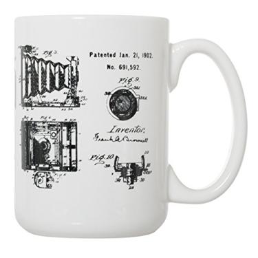 Imagem de Artisan Owl Plano de patente de câmera fotográfica - Caneca grande de luxo de 425 g