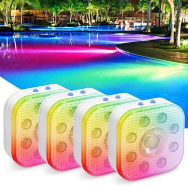 Imagem de Vangue Luzes submersíveis recarregáveis premium, 3 modos de iluminação, luzes LED para piscina subterrânea, IP68 à prova d'água, brilho ajustável, também adequado para banheiras de hidromassagem