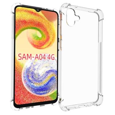 Imagem de USTIYA Capa para Samsung Galaxy A04 4G Uso Resistente, Bumper Absorção Choques em TPU Transparente Protector Câmera Espessamento nas Quatro Pontas da Carcasa