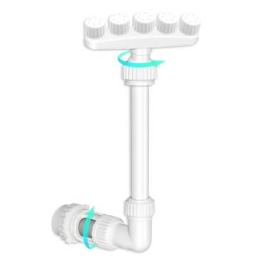 Imagem de Nialnant Fonte de piscina para piscinas acima e no solo, 5 bocais, irrigador de cascata com spray de piscina duplo ajustável de alta pressão, fonte de água para piscina