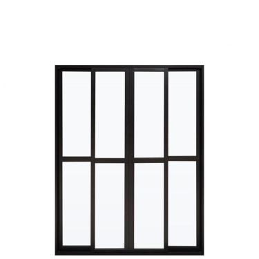 Imagem de Porta De Alumínio De Correr 210x150cm 4 Folhas Suprema Preto