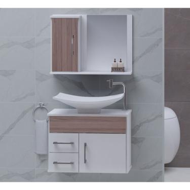 Imagem de Gabinete Para Banheiro Com Cuba E Espelheira Turin Contarini Rústico