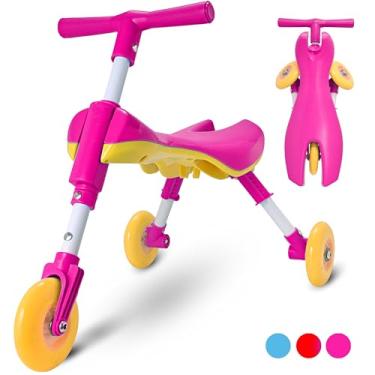 Imagem de KIDRIM Triciclo Para Crianças De 1 A 3 Anos – Triciclo Dobrável Para Crianças – Bicicleta Infantil Para Meninos E Meninas – Fácil De Andar E Dirigir – Não Precisa De Montagem – Presentes De Natal,