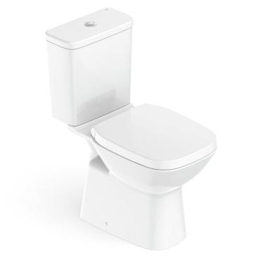 Imagem de Kit 3 Vaso Sanitários Com Caixa Acoplada E Assento Queda Amortecida Debba Classic Roca Branco Brilhante