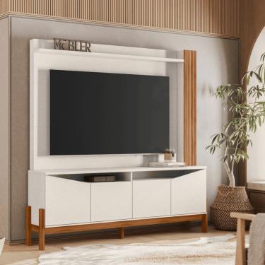 Imagem de Home Estante Para Tv Até 70'' Alaska Pérola Metalizado-cinamomo Mel-mabe Magazine