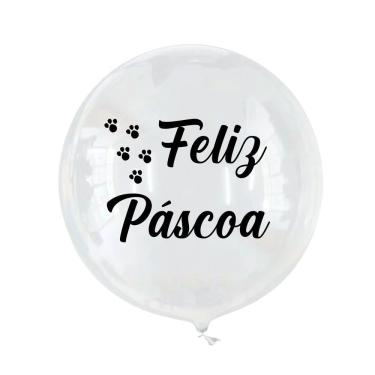 Imagem de Adesivo Para Balão Patinhas Feliz Páscoa - 16x20cm