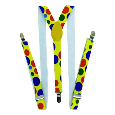 Imagem de Suspensório Colorido De Palhaço Adulto Ajustável