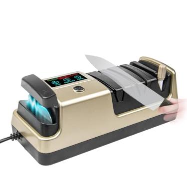 Imagem de BAUSATZ Afiador De Facas Elétrico Profissional 3 Estágios Com Abrasivos 100% Diamantados, Tela Lcd Velocidades Variáveis Para Retas, Serrilhadas, Cerâmica, Tesouras E Machados