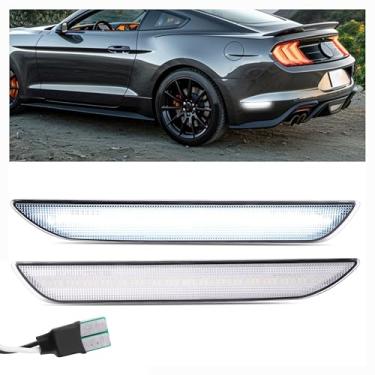 Imagem de HECASA Luz de Marcador Lateral Compatível com Ford Mustang 2015-2023 Refletor Lateral Esquerda e Direita Substituição para Lente Transparente FR3Z-15A201-A LED Branco