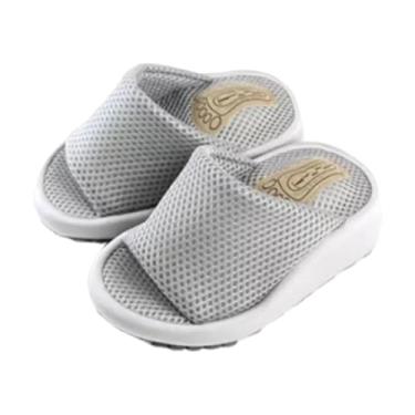 Imagem de Deevoka Chinelos de, maca de panturrilha casual, moda antiderrapante, sandália de cunha, massagem nos pés para mulheres, exercícios internos, Cinza