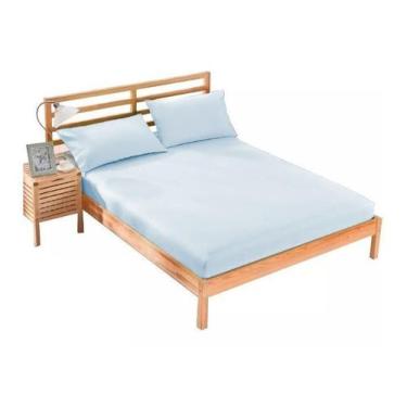 Imagem de Lençol com Elastico SOLTEIRO 2 PEÇAS 100% ALGODÃO Para Cama Box 180 FI
