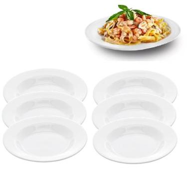 Imagem de 6 Pratos Fundo Melamina 25cm p/ Buffet Hotel Restaurante - Sk