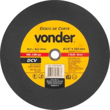 Imagem de Disco De Corte 355,0 Mm X 3,2 Mm X 25,40 Mm, Dcv, Vonder