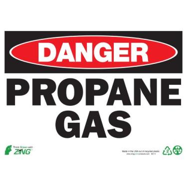 Imagem de Zing Green Products 2111 Placa de segurança de plástico reciclado "Danger Propane", 35,5 cm de comprimento, 25,4 cm de largura