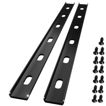 Imagem de FIGHT FOR YOU Suporte De Aço Em Canal C Suporte De Metal Suporte C Oculto Para Tampo De Mesa Laje De Borda Viva Marcenaria, Acabamento Em Preto, 7 Furos (36 Polegadas)