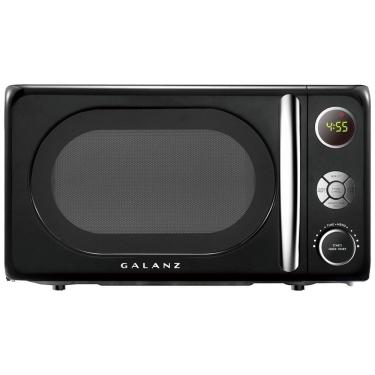 Imagem de Micro ondas Retro de Bancada 19 Litros Multifuncional de Aço Inoxidável, 700W, 110v, GALANZ GLCMKA07BKR 07, Preto