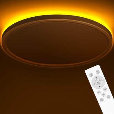 Imagem de zemty Luminária De Teto Led 23" Com Luz Noturna 1800K, 50W 5000Lm 3000K/4000K/6500K Controle Remoto, Perfil Baixo Para Quarto, Sala Estar, Banheiro E Cozinha - Branca