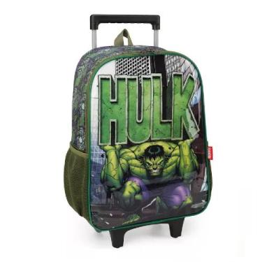Imagem de Mochila de Rodinhas Escolar Infantil Hulk Marvel Luxcel