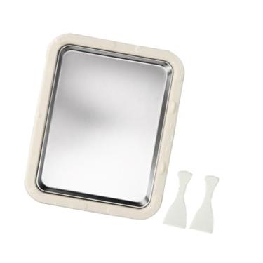 Imagem de Ioensy Máquina de sorvete, bandeja para rolinhos de iogurte congelado, atividades divertidas para, panela de sorvete portátil multiuso de aço, Branco