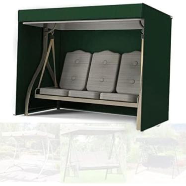 Imagem de Capa De Balanço De Jardim 3 Lugares à Prova D'água 2 Lugares Capa De Assento De Balanço Capa De Cadeira De Balanço à Prova De Poeira Proteção Solar Com 2, Green, 220 * 145 * 170CM