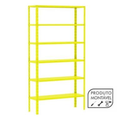 Imagem de Estante de Aço Amarela 176x92x30 6 bandejas chapa 26  3019 - AMAPÁ