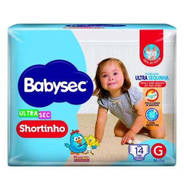 Imagem de Fralda Babysec Ultrasec Shortinho Tamanho G 14 Unidades Descartáveis