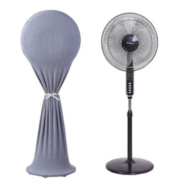 Imagem de VIOKKO Capa contra poeira para ventilador de chão - impermeável, à prova de poeira, lavável, redonda, capa protetora para ventilador doméstico (cinza)