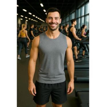 Imagem de Regata dray fit masculina lisa Básica Conforto e Estilo Fitness Super 