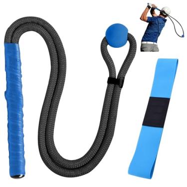 Imagem de BangBoom Treinador multiuso de corda de golfe preto, equipamento de prática de velocidade de banda de swing de golfe para homens e mulheres, auxílio de treinamento para corrigir a flexibilidade e