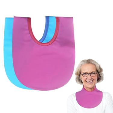 Imagem de WASHINBED Capa de chuveiro de traqueostomia protetor de estoma de pescoço para traqueostomia (azul e rosa, 2 peças)