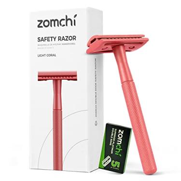 Imagem de ZOMCHI Single Blade Double Edged Safety Razor with 5 Safety Razor Blades, Metal Razor for Men & Women, Single Blade Eco Razor - Light Coral