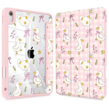 Imagem de Lepeoac Capa para iPad de 11 polegadas A16 2025 geração 11ª / iPad 11 polegadas 2022 10ª geração, porta-lápis embutido com capa à prova de choque, capa traseira transparente transparente, despertar