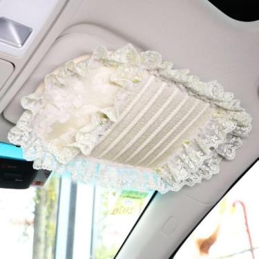 Imagem de Estojo de armazenamento com suporte de CD, clipe organizador de viseira de sol de pelúcia fofo, bolsa de bolso multifuncional para cartão de carro, universal para a maioria dos carros (4)