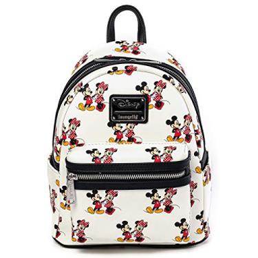 Imagem de Bolsa de ombro feminina com alça dupla da Loungefly, Mickey e Minnie Mouse AOP