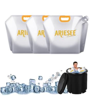 Imagem de Sacos de banho de gelo, 5L reutilizável banheira Eaze bolsa de água congelada, sacos de molde de cubo de gelo para banhos de gelo em casa, acessórios de banheira de mergulho frio resfriador de água