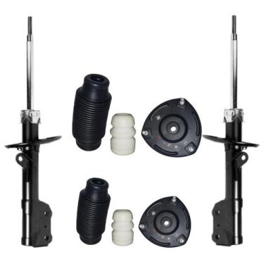 Imagem de Kit Batente + 2 Amortecedores Dianteiros Pressurizados Kayaba Santa Fe