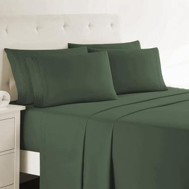 Imagem de Clara Clark Lençóis Cal King - Lençóis de cama de luxo de hotel de 6 peças para cama king size Cal - Lençóis macios e fronhas, cabe em colchões de até 40,6 cm de profundidade. California King