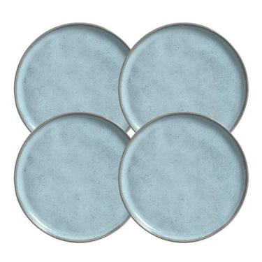 Imagem de Jogo Pratos Fundo Bio Breeze 22,5Cm 830Ml Kit 4 Peças Azul - Porto Bra