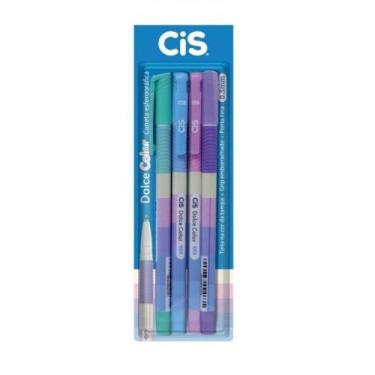 Imagem de Kit 4 Canetas Esferográfica Dolce Color 0.5mm Cor Sortida Cis