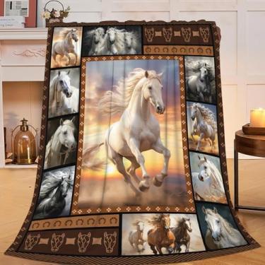 Imagem de Cobertor de cavalo, cobertor de cavalo, presentes para crianças, meninas, meninos, adultos, mulheres, homens, super macio, aconchegante, de pelúcia, fofo, felpudo, cobertor de lã felpuda decoração 101