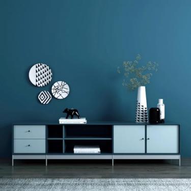 Imagem de Papel de parede não tecido azul índigo cor sólida quarto sala de estar escritório fundo escova de parede cola papel de parede não autoadesivo azul índigo 53 * 950 cm