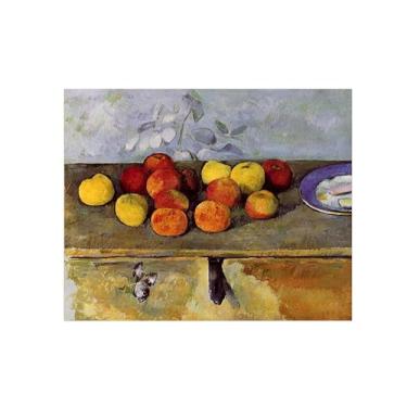 Imagem de Natureza Morta Quadro Parede em Tela-Famosas Pinturas para Sala de Jantar-Maçãs e biscoitos-Decoração Cozinha Vintage 20x25cm Sem Moldura