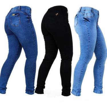 Imagem de Kit 3 Calças Jeans Feminina Skinny Levanta Bumbum Modelos - Apollogy, 