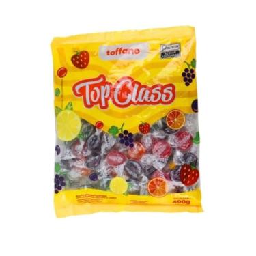 Imagem de Top Class Balas Sortidas, Sabores Uva, Morango, Laranja e Limão, Pacote 400g com 70 Unidades